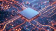 © Rainister - An AI processor chip with glowing lines, symbolizing connectivity