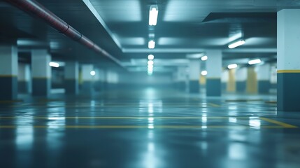 Poster - Empty parking garage in modern apartment : Generative AI
