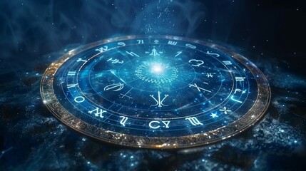 concept of astrology and horoscope, person inside a zodiac sign wheel, astrological zodiac signs ins