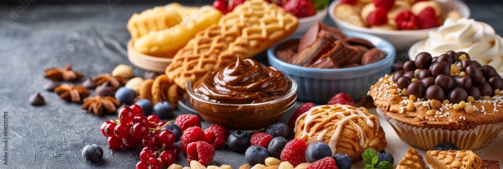 Not Food Array Diverse Array of Foods Unsuited for Allergies on a Dining Table ...