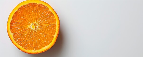 Sticker - Fresh orange slice on white background with copy space