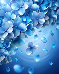 Canvas Print - Blue flowers with dreamy and soft background.