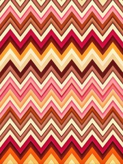 Canvas Print - Zigzag pattern in warm tones of red, orange, and yellow.