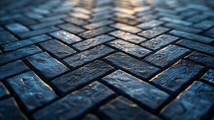 Poster - Herringbone Floor Texture Wall pattern sidewalk flooring pavement paper footpath wallpaper material for cgi : Generative AI