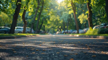 Poster - parking lot in city park : Generative AI