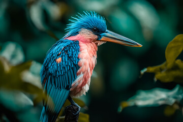 Poster - A colorful bird sitting on top of a tree branch