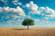 © valentyn640 - A lone tree in the middle of a dry, barren field