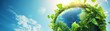 © TPS Studio - Earth Wrapped in Greenery Against a Bright Blue Sky Symbolizing Environmental Conservation and Sustainability