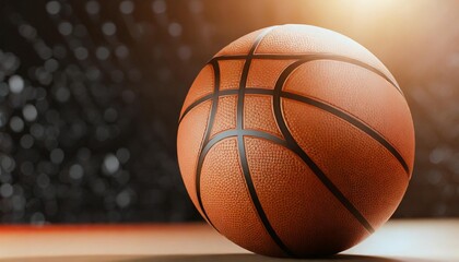 Basketball ball on the dark background with copy space for text,sport and health care concept