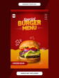 © Aziramada - Special burger menu  banner template for social media post or for printing