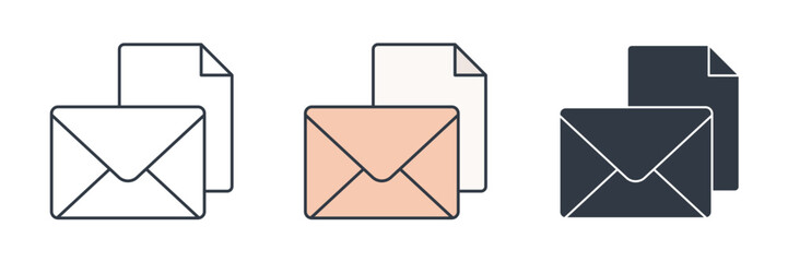 Wall Mural - Email icon symbol vector illustration isolated on white background