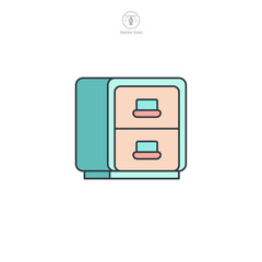 Fototapete - Filing cabinet icon symbol vector illustration isolated on white background