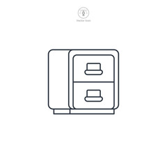 Fototapete - Filing cabinet icon symbol vector illustration isolated on white background