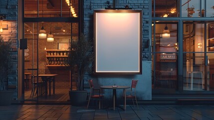 Aufkleber - Blank store sign design mockup isolated Clear shop signage template Signboard for logo presentation Cafe restaurant bar empty sign mock up : Generative AI