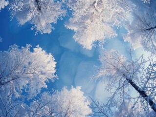 Wall Mural - snow-covered trees
