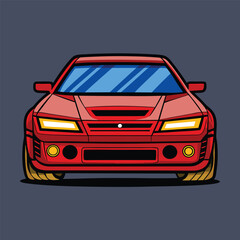 Poster - car flat vector design illustration