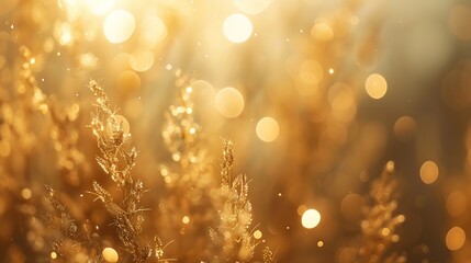 Fototapete - Elegant beige bokeh abstract background Delicate blurred wallpaper texture Template with defocused bokeh lights and copy space for business website design Banner social media advertisi : Generative AI