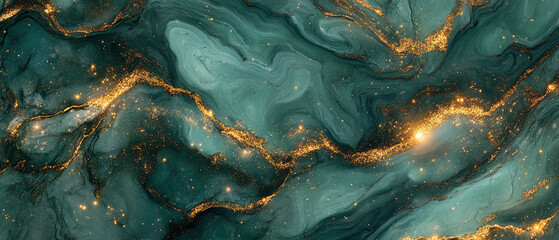 Wall Mural - The beautiful pattern of the natural dark green jade gives a sense of luxury and elegance. It is suitable for use in designs that require the prominence and charm of natural gemstones. Ai generate.