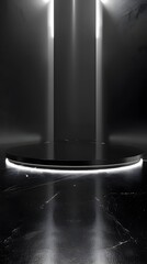 Aufkleber - sleek black backdrop for premium product presentation and display