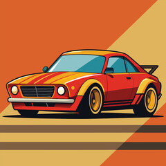 Poster - car flat vector design illustration