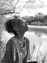 Poster - Woman by Lake