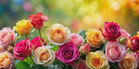 elegant and vibrant roses in full bloom, flowers, garden, petals, pink, beauty, romantic, botanical,