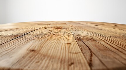 Aufkleber - Empty light wooden table isolated on white : Generative AI