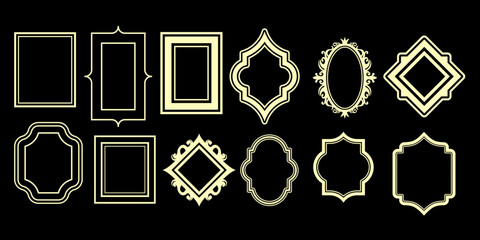 Poster - A set of simple vintage style frames	