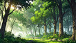 © Inventive Studio - Sunlight filtering through trees in a lush forest path during spring