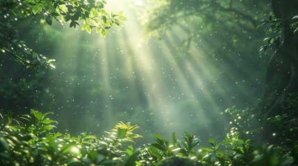 Aufkleber - Sunlight Through Foliage In Rainforest.
