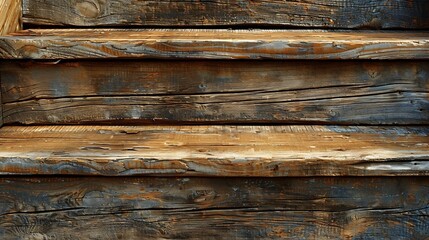 Aufkleber - dark beige brown wood texture wooden step riser laminate design vitrified ceramic large size floor tile slab wood wall cladding random tiles for exterior : Generative AI
