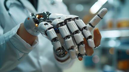 Aufkleber - Medical worker using technology smart robot AIConcept of healthcare and medical AI technology services and advance of technology Artificial Intelligence for future healthcare : Generative AI