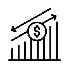 Wall Mural - Investment growth icon symbolises increasing value or returns on investments over time