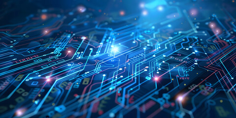 Poster - Human digital circuit digital technology background design