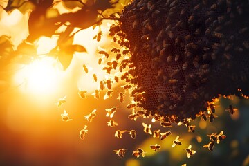 Poster - beehive under the afternoon sun