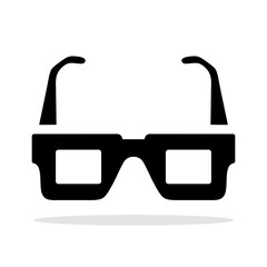 Wall Mural - glasses icon. black glasses icon in flat design. glasses symbol isolated. vector illustration