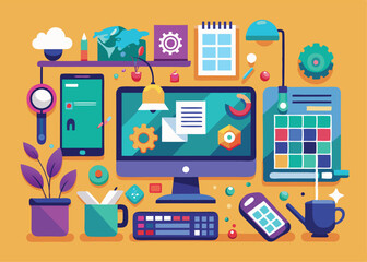 Wall Mural - UiUx Designer vector design