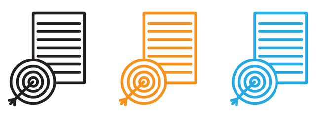 Poster - Defining icon Flat vector set outline