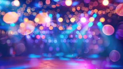 Poster - Artistic entertainment concept with defocused disco lights and show ambiance