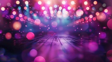 Poster - Artistic entertainment concept with defocused disco lights and show ambiance