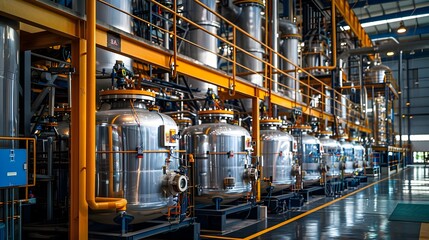 Poster - Advanced Industrial Chemical Plant with Modern Reactors and Safety Systems Producing High Purity Chemicals for Industry