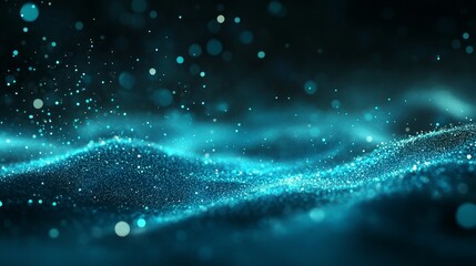 Aufkleber - visualization of big data over a digital background. analytics representation. wave of particles. re
