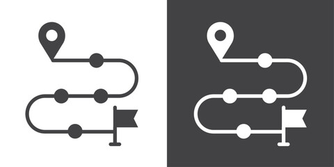 Poster - roadmap icon thin line illustration set
