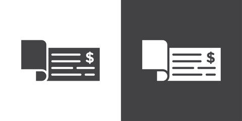Poster - Signing cheque icon Thin line illustration set