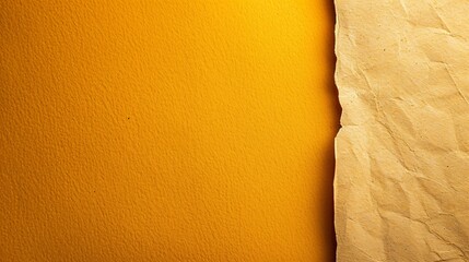 Leinwandbilder - Blank Solid yellow orange tone color paint on environmental friendly cardboard box kraft paper texture background with space minimal style : Generative AI