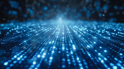 Poster - a blue background with a bright light shining on it