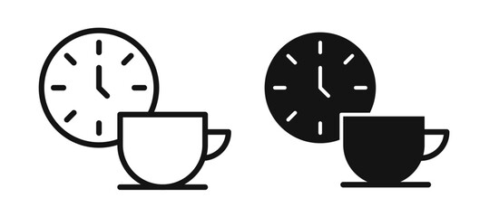 Wall Mural - Breaktime iconicon vector collection in outlined and solid style