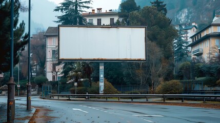 Aufkleber - Blank billboard on the side of the road in lugano : Generative AI