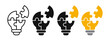 © Gopal - Light bulb puzzle piece iconicon vector collection in outlined and solid style