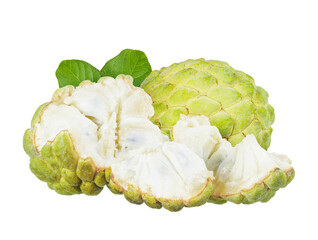 Canvas Print - Sugar apple fruit isolated on white background.